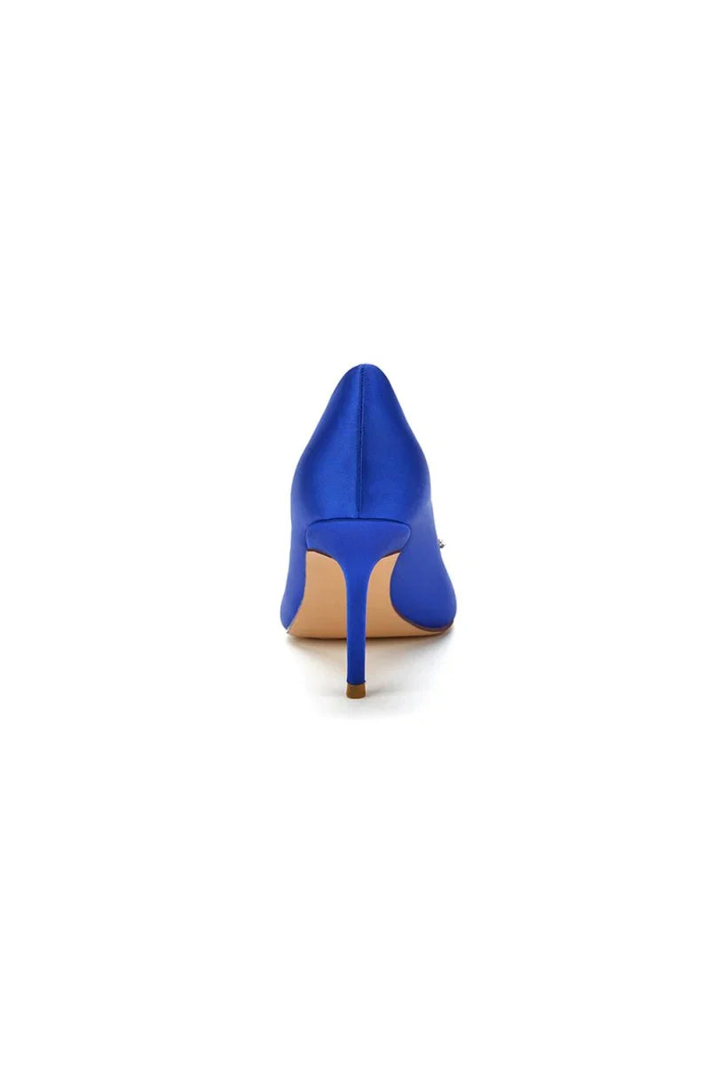 Party Pointed Toe Crystal Satin High Heels