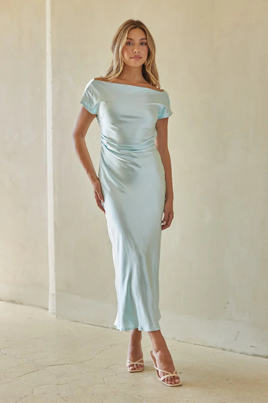 Kaiden Satin Cowl Midi Dress