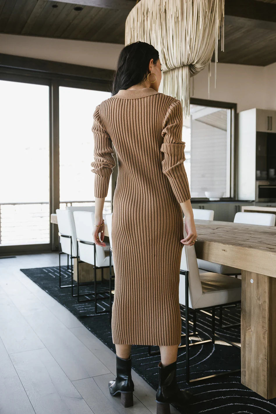 Larissa Ribbed Dress in Camel FINAL SALE
