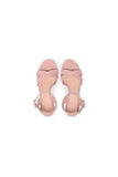 Party Suede Peep Toe Chunky Heel Shoes With Buckle Ankle Strap