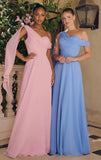 VENUS GOWN ONE SHOULDER CHIFFON DRESS