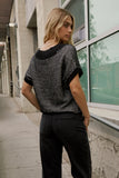 Saige Contrast Sweater in Black FINAL SALE