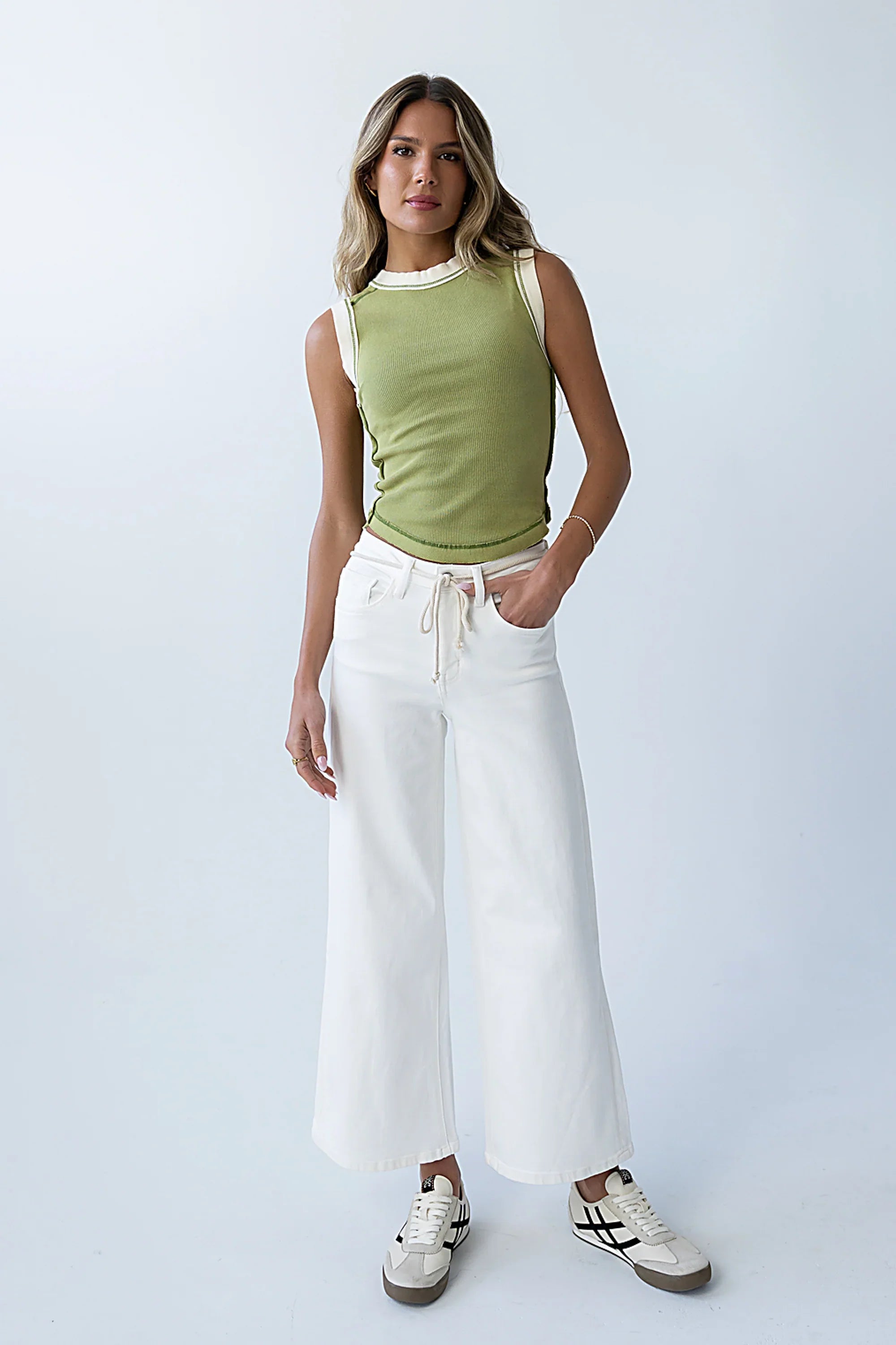 Lilah Reverse Seam Tank in Green