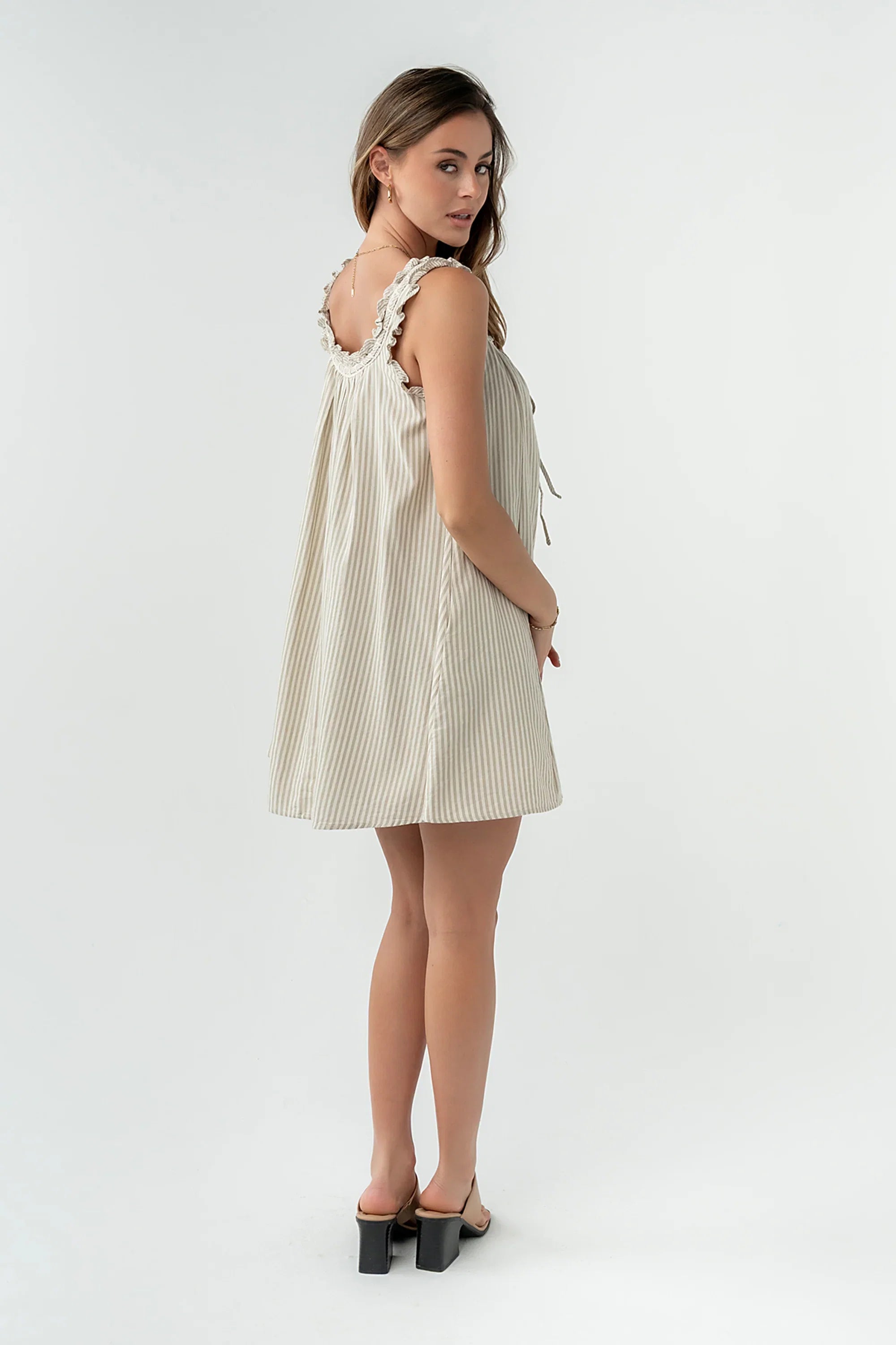 Calliope Striped Baby Doll Dress