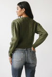 France Knit Cardigan in Olive