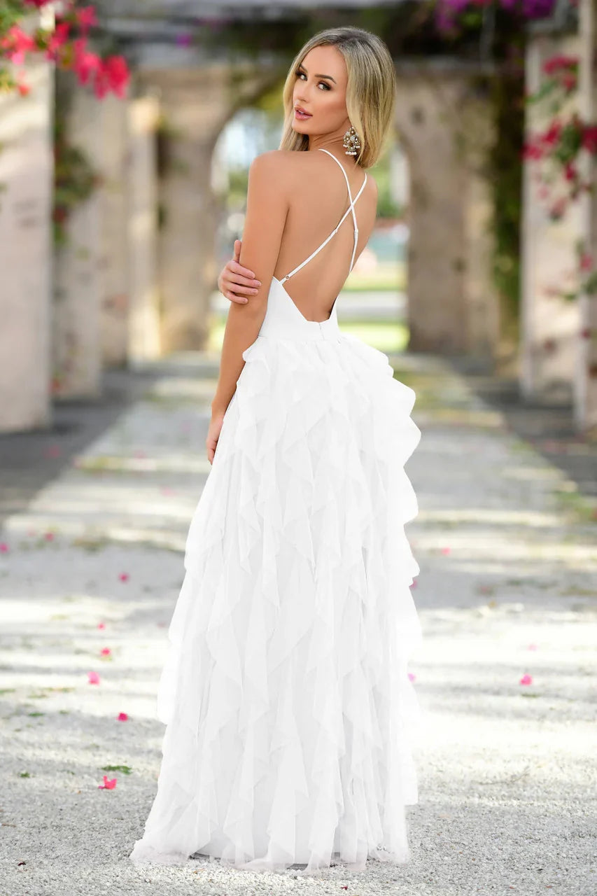Size XS Alances Maxi Dress White Tulle FINAL SALE