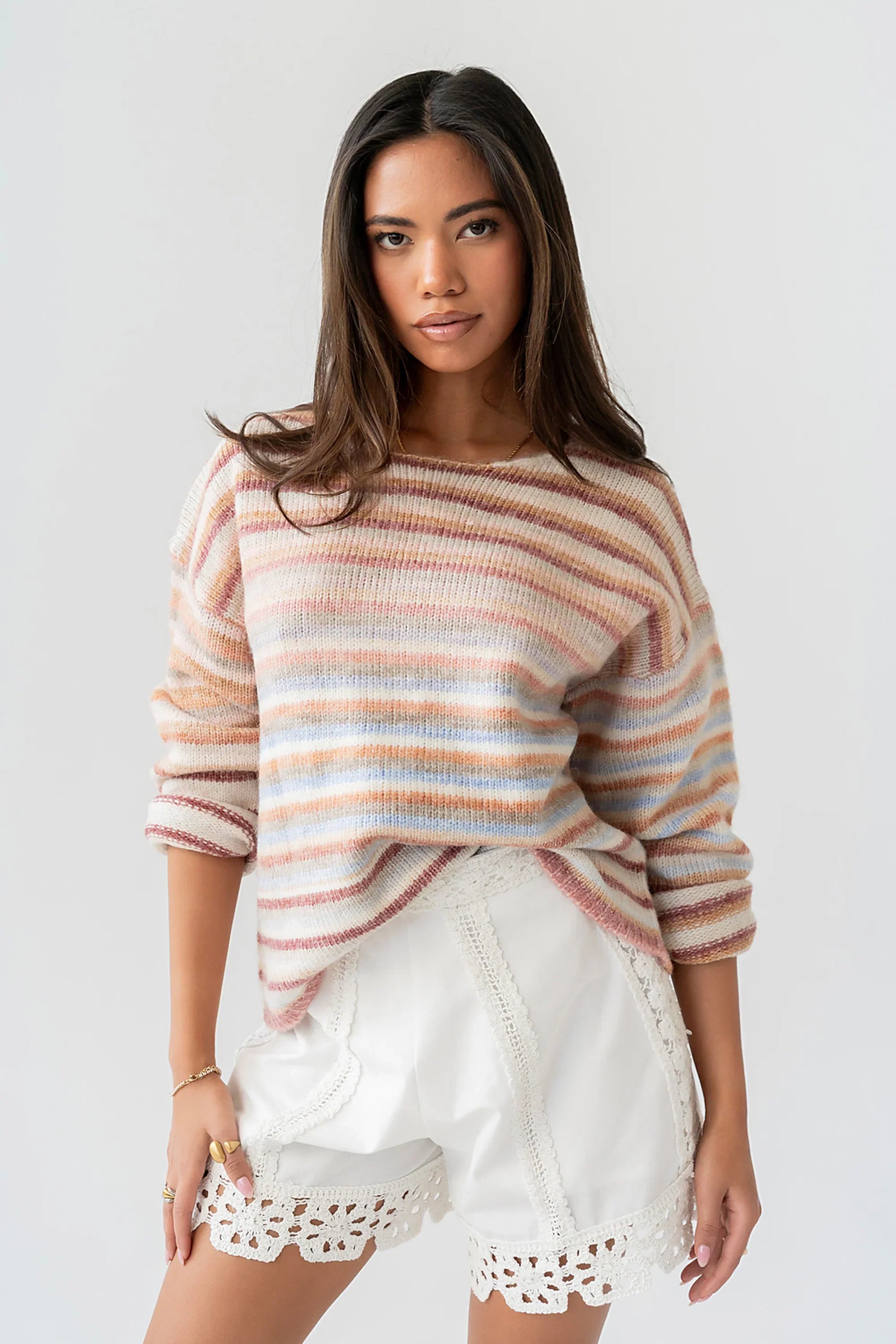 Nicole Striped Knit Sweater