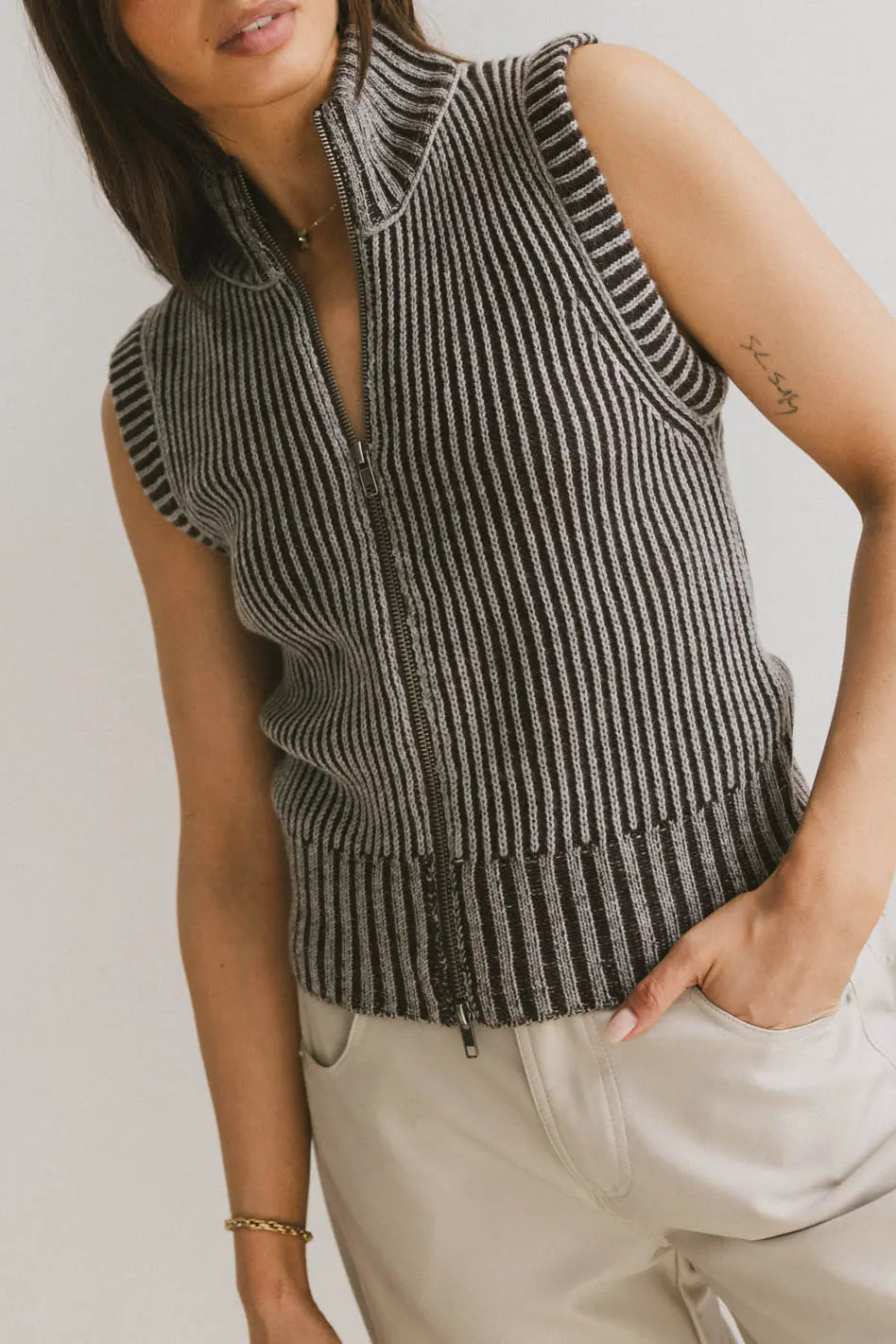 Monroe Zip Up in Grey FINAL SALE