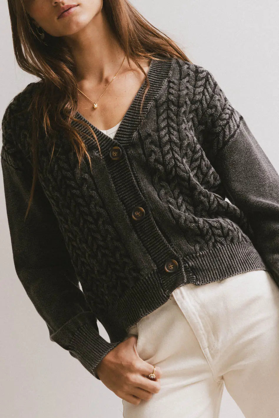 Lane Cable Knit Cardigan FINAL SALE