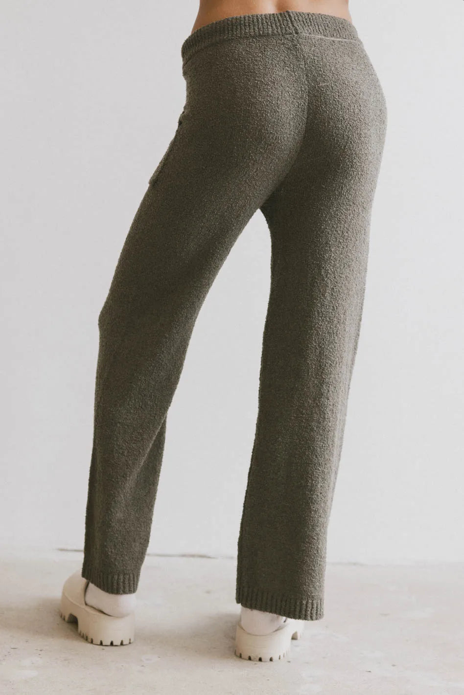 Breck Knit Pants in Olive FINAL SALE