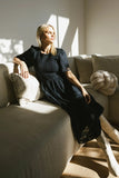 Alora Embroidered Dress in Navy FINAL SALE