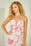 Camille Gown Floral Mermaid Fitted Strapless Dress