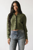 France Knit Cardigan in Olive