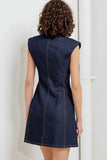 SLEEK CRAFT DARK DENIM MINI DRESS