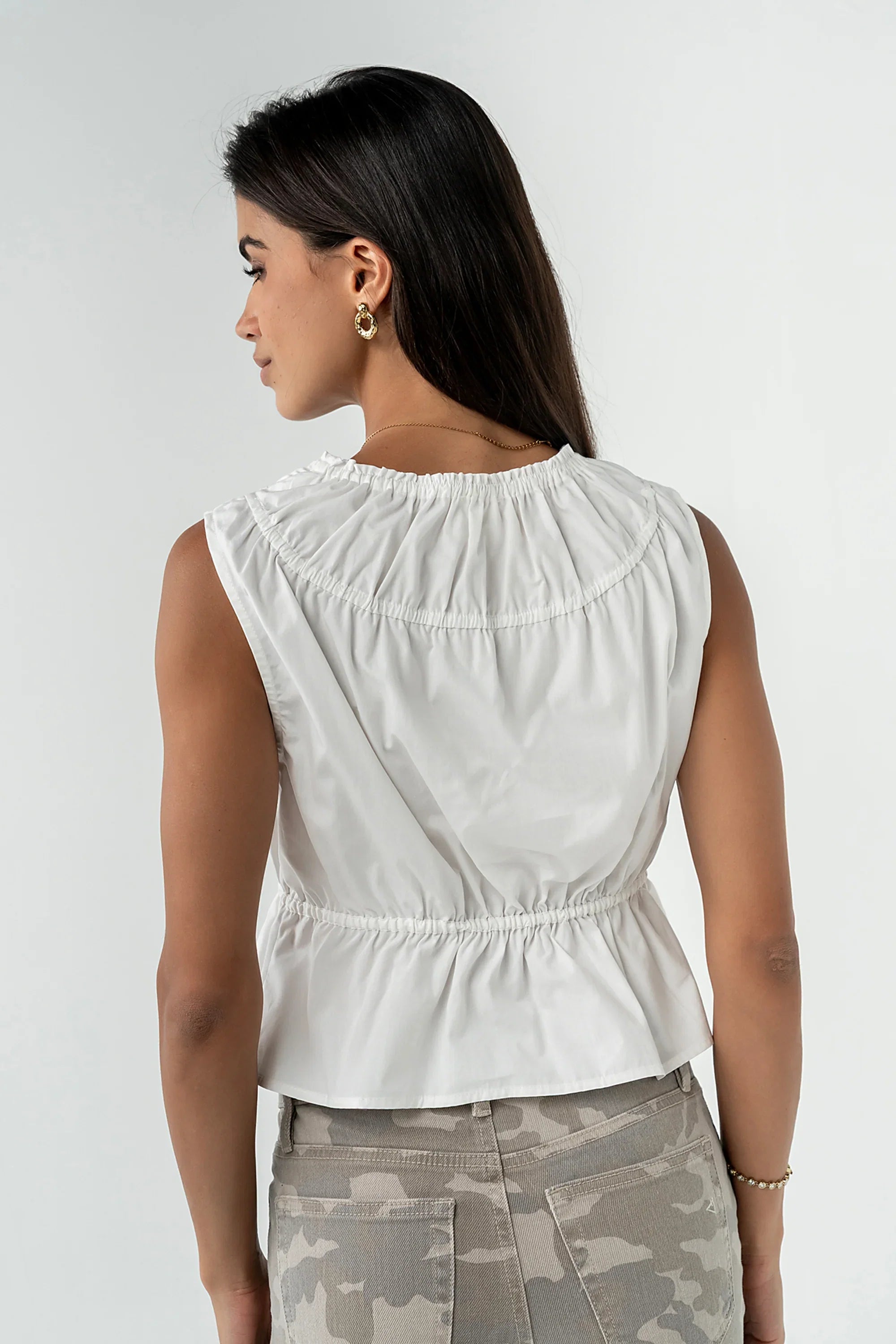 Tamika Ruched Top in White