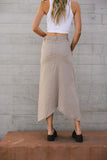 Blythe Denim Skirt in Taupe FINAL SALE