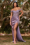 Rosaline Gown Floral Detail Off The Shoulder Dress