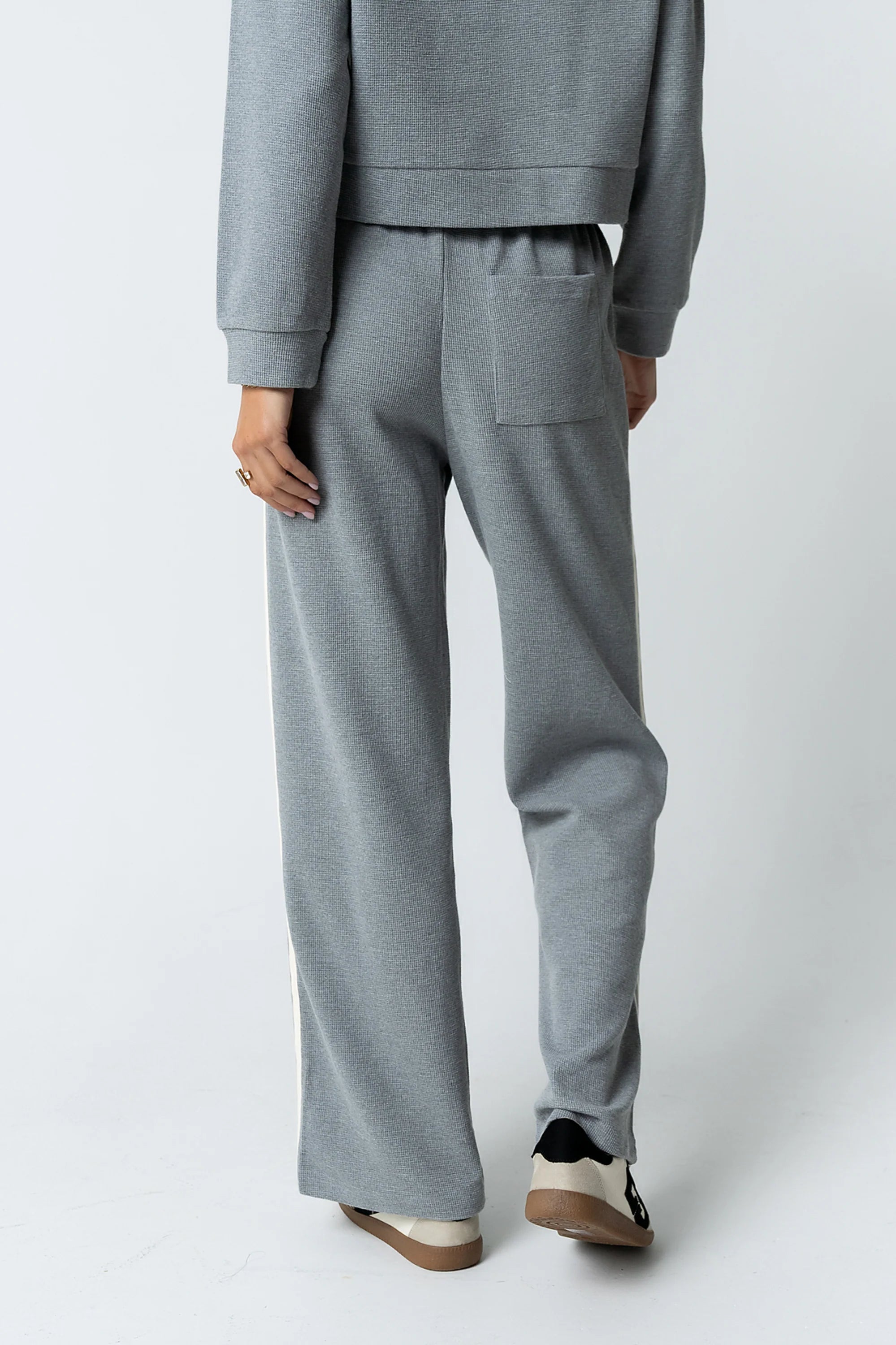 Kourtney Waffle Knit Pants in Grey