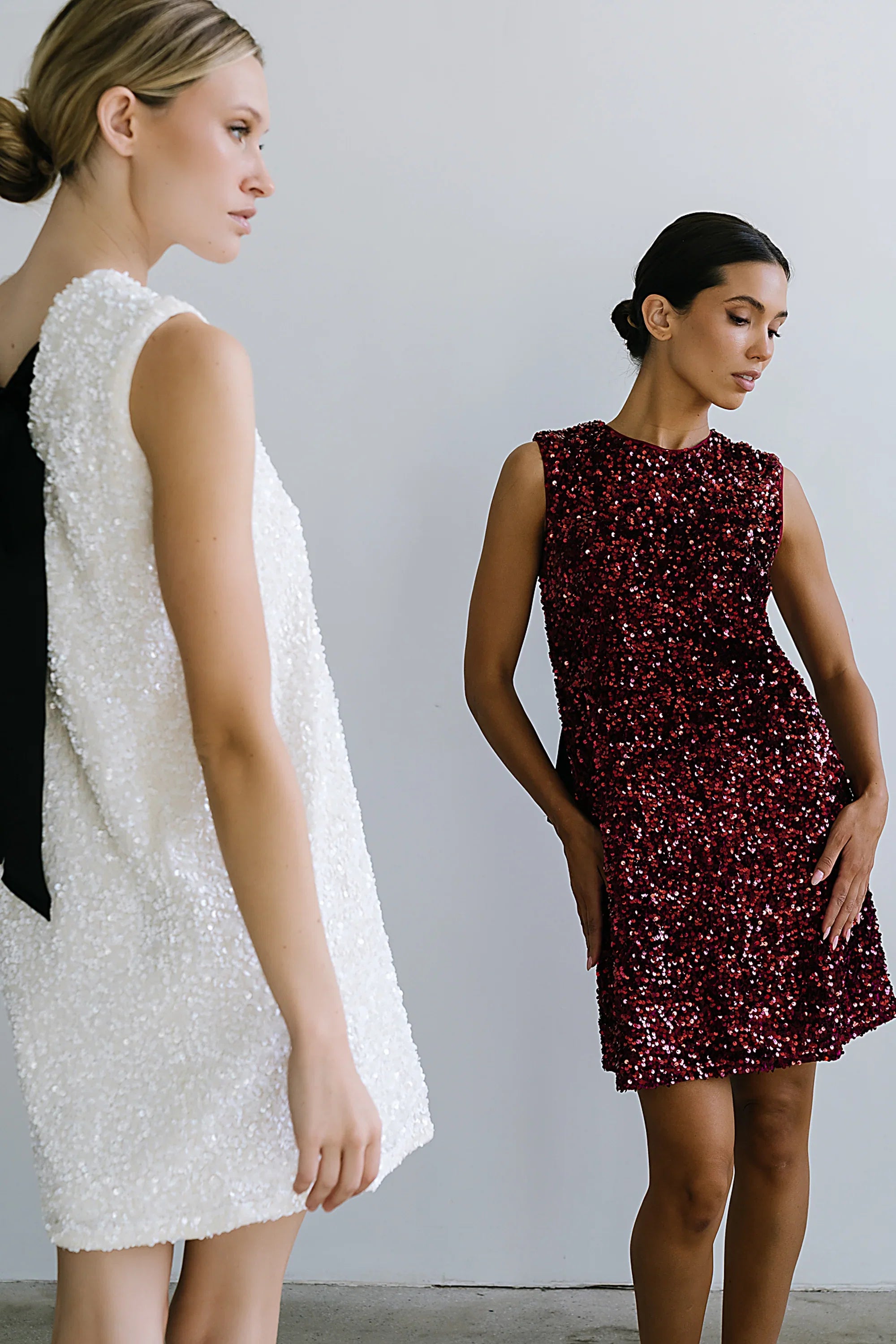 Bessie Sequin Mini Dress in Burgundy FINAL SALE