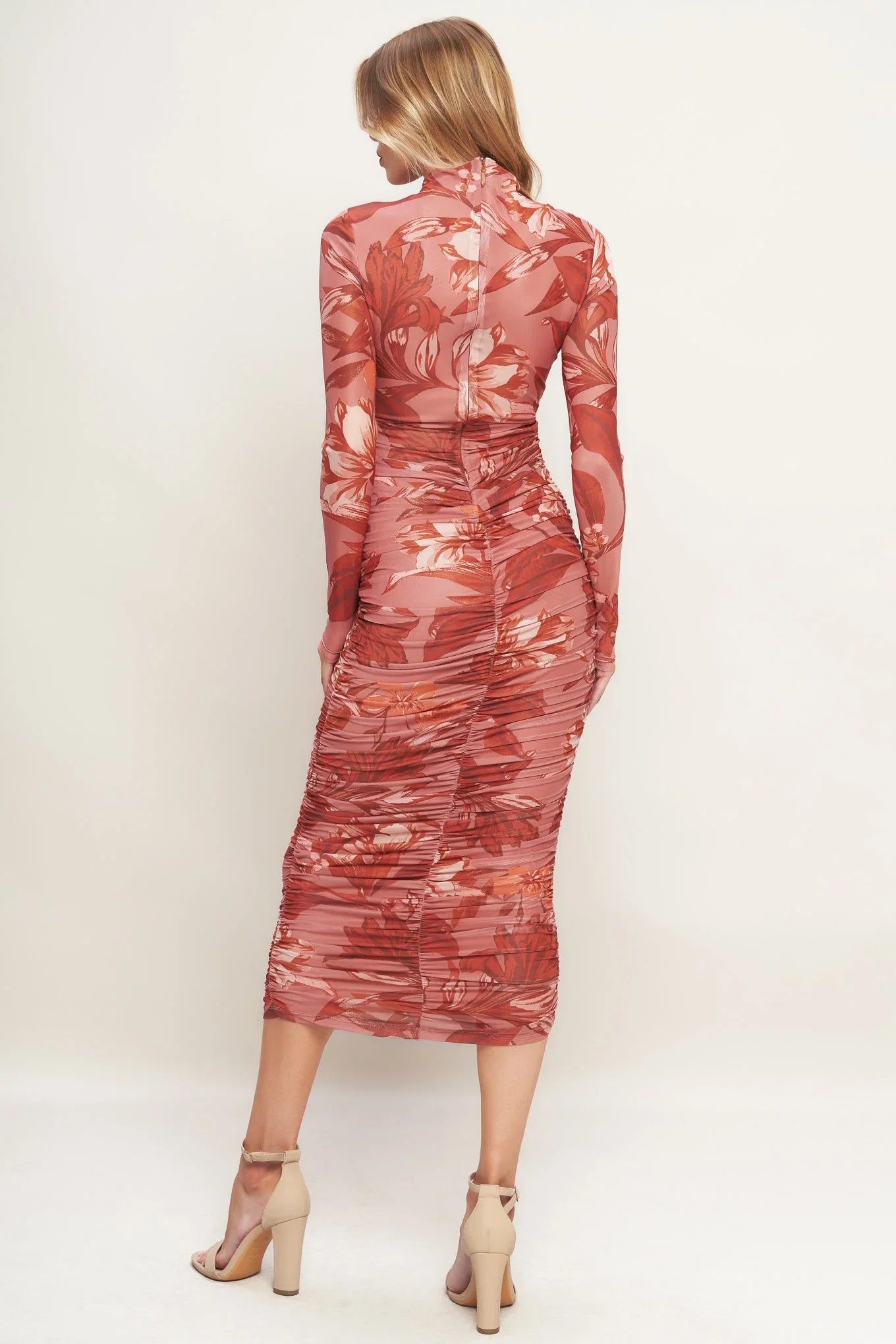 Size Small INSTA WORTHY SIENNA POWER MESH MIDI DRESS FINAL SALE