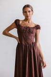 Patricia Midi Dress in Brown