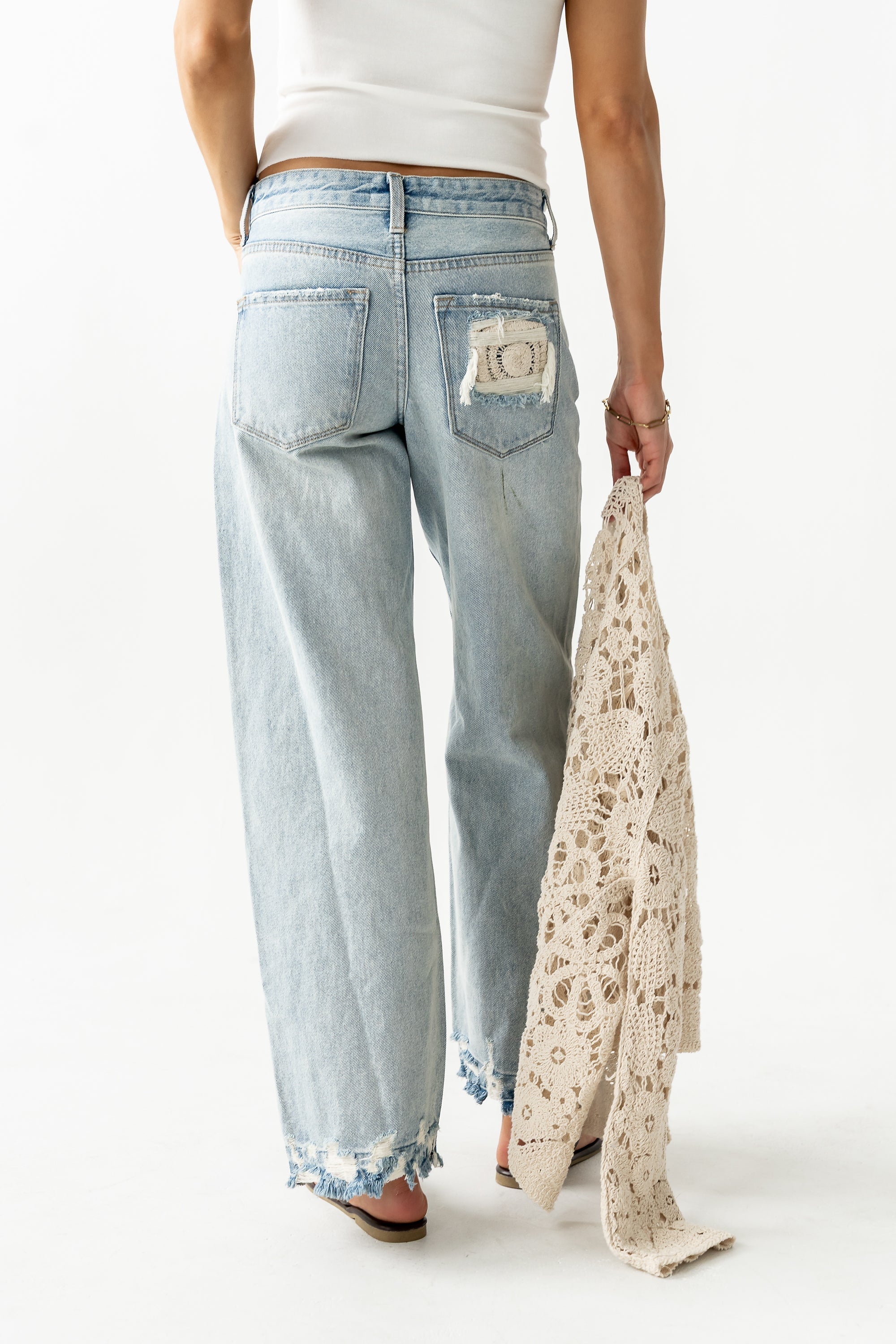 Marvin Crochet Wide Leg Jeans