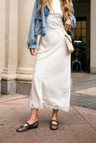 Beau Lace Trim Midi Skirt in Cream FINAL SALE