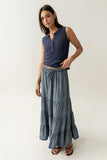 Lina Pointelle Knit Tank in Navy