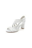 Patent Lace Pattern Peep Toe Chunky Wedding