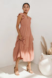 Rain Smocked Midi Dress in Peach FINAL SALE