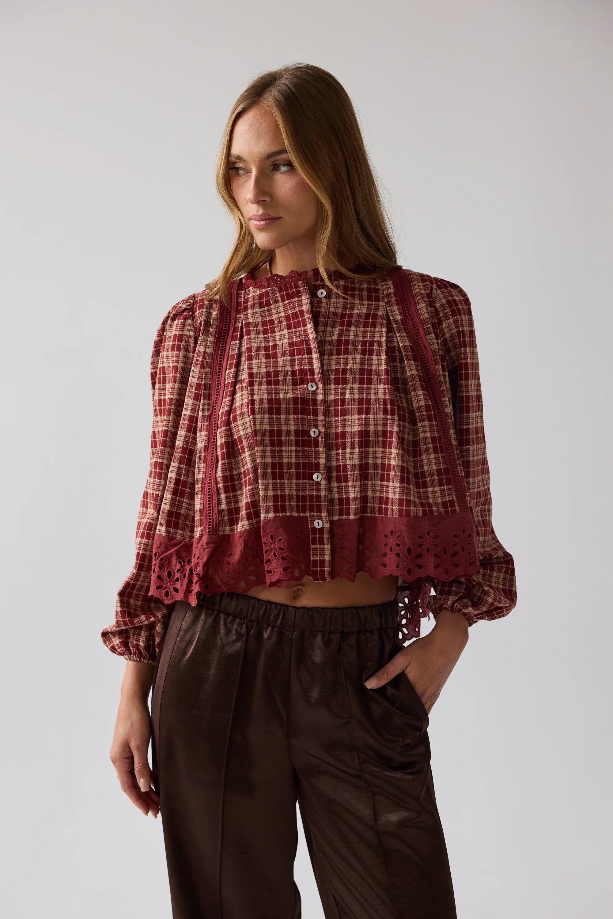 Randall Plaid Blouse
