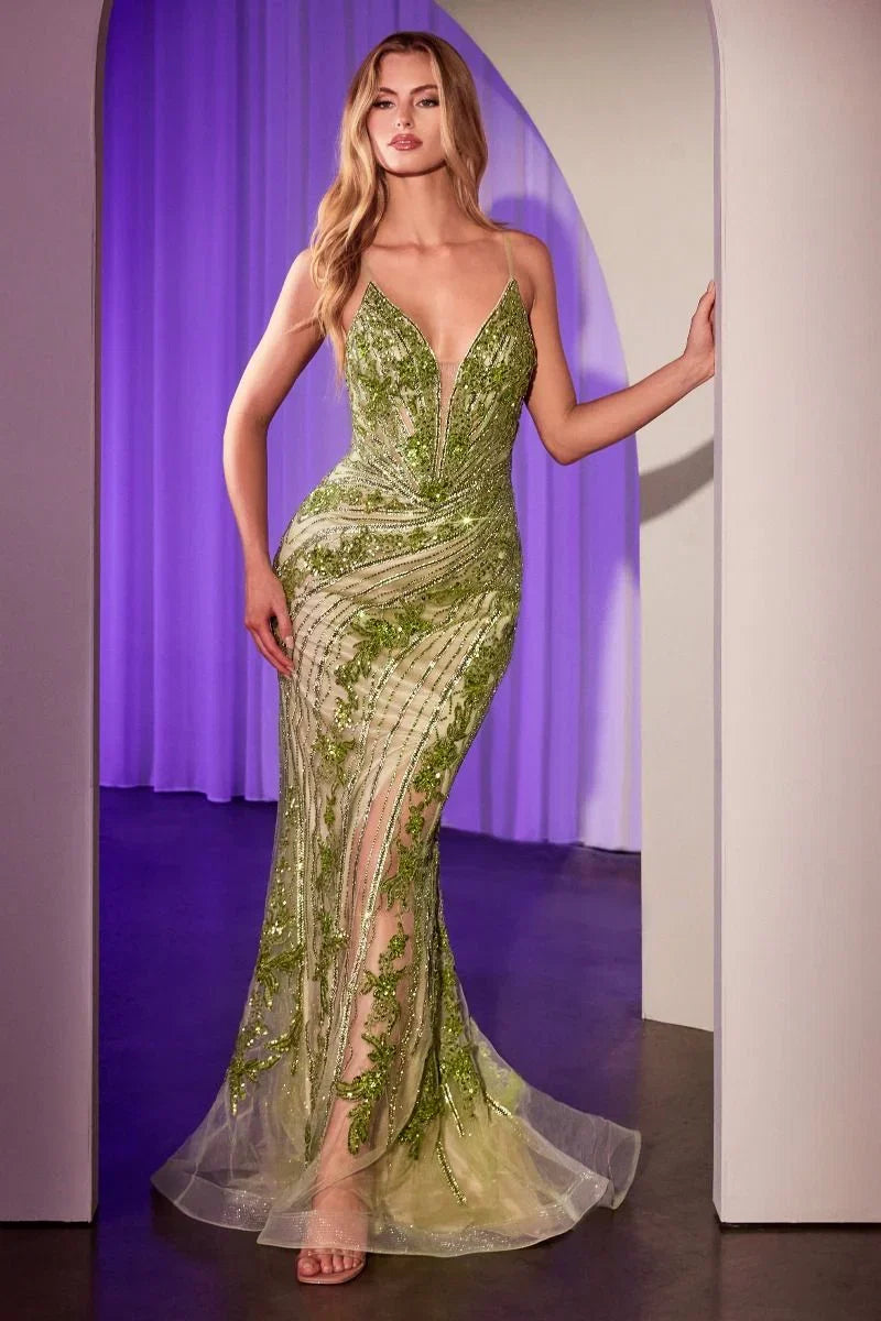 ELIZA GOWN LACE EMBELLISHED FITTED GOWN