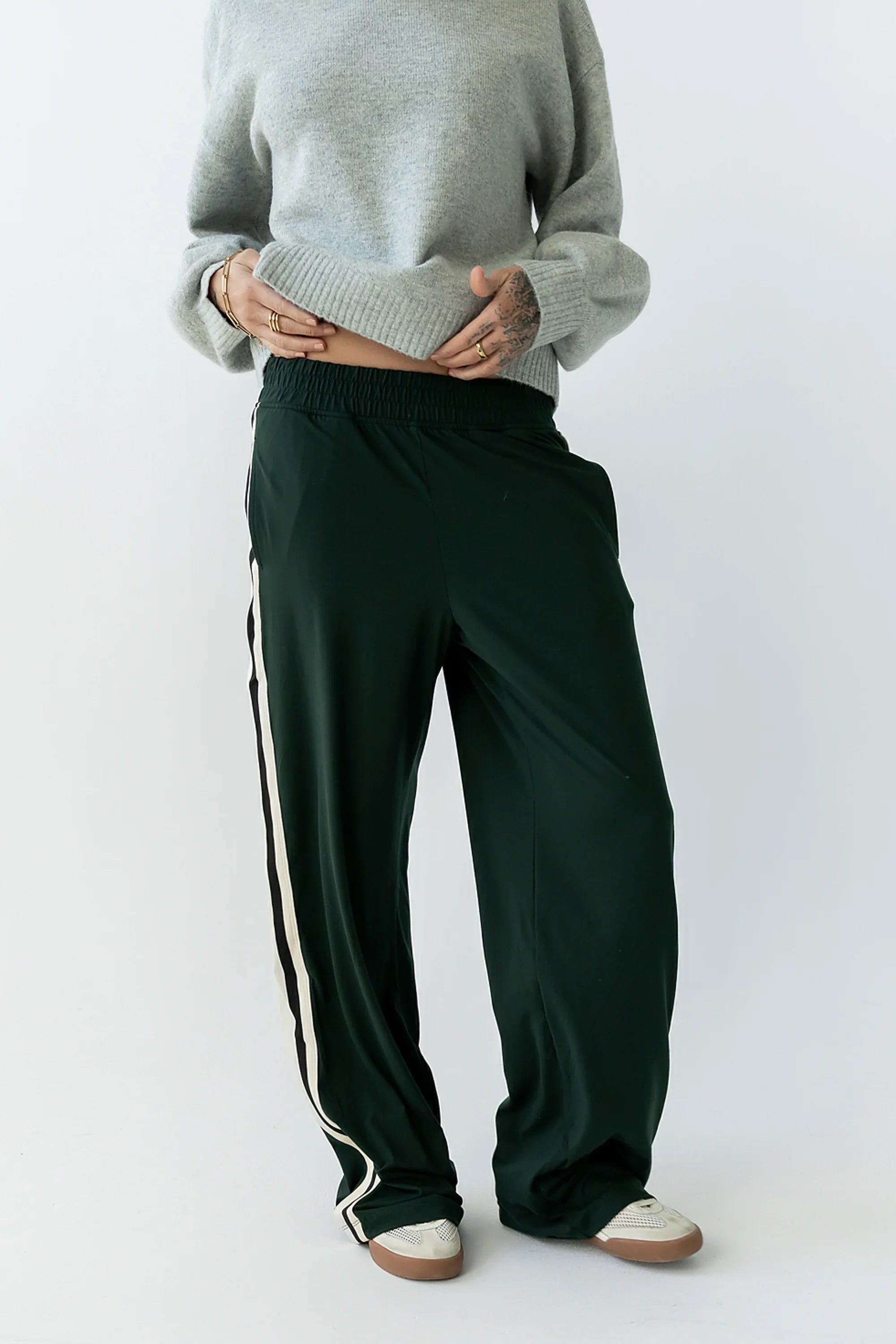 Avery Striped Pants in Green FINAL SALE