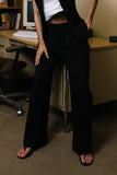 Carrie Pleated Trousers in Regular Black