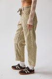 Dana Corduroy Barrel Pants in Olive FINAL SALE