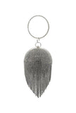 Womens Rhinestone Fringe Disco Ball Evening Clutch Bags