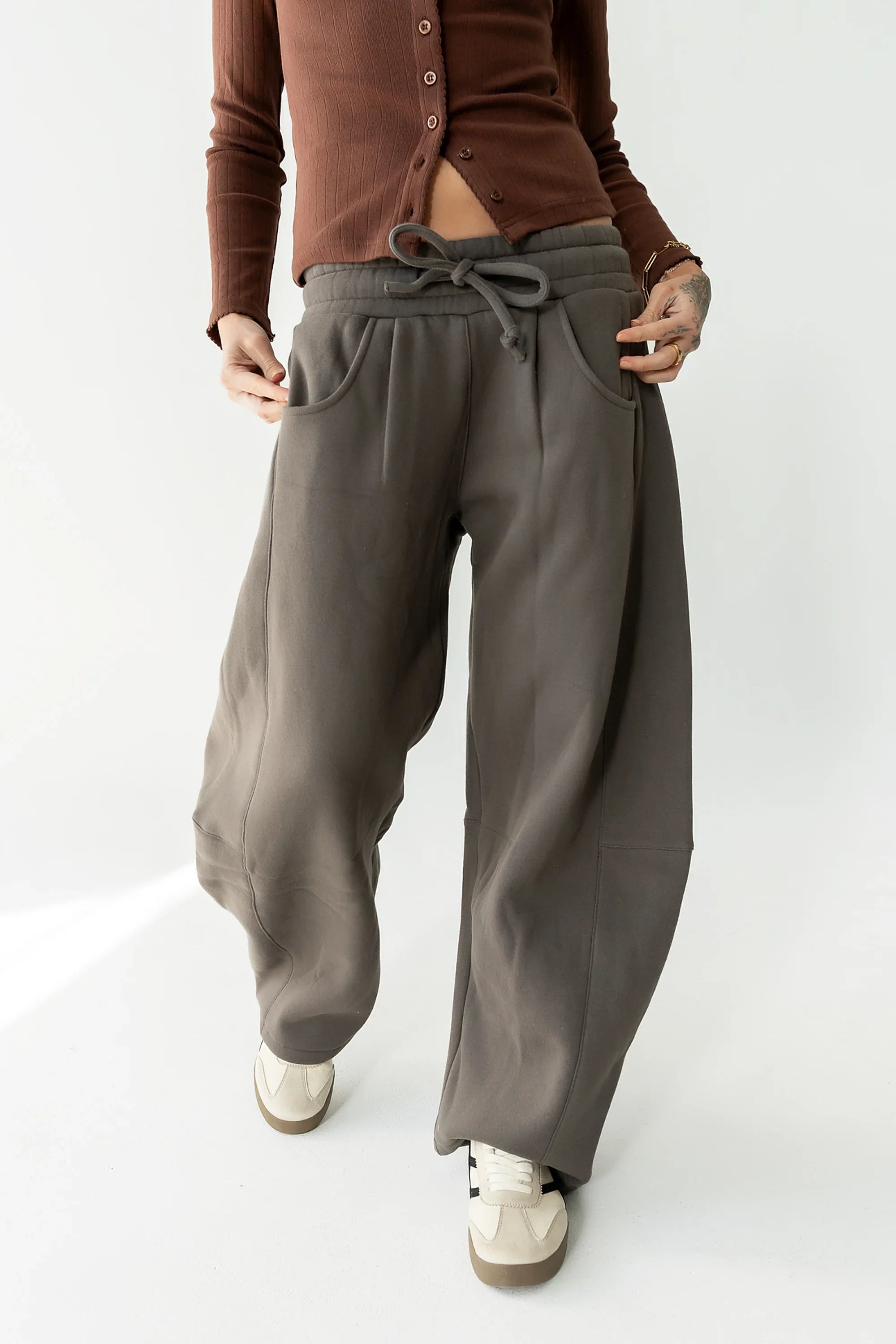 Maribel Barrel Sweatpants in Charcoal FINAL SALE