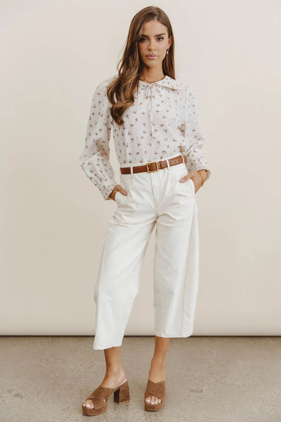 Sephrina Barrel Pants in Ecru FINAL SALE