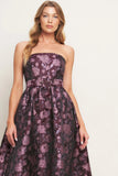 AUBERGINE CHIC JACQUARD MIDI DRESS