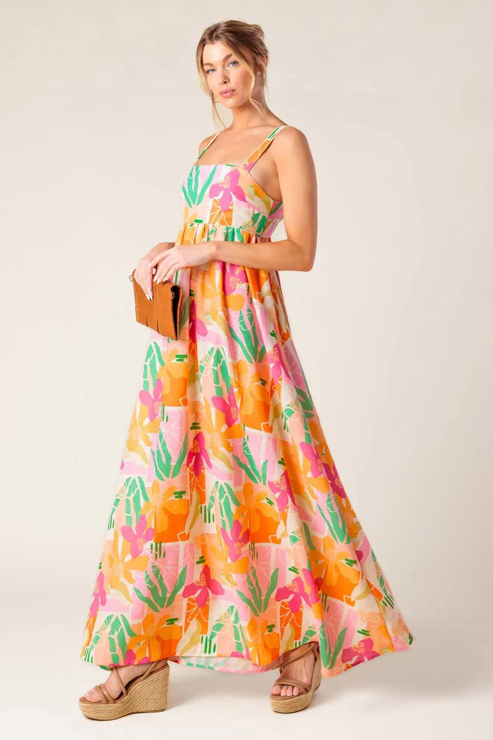 BON VOYAGE MAXI DRESS PINK ORANGE