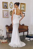 Danilynn Gown Off White One Shoulder Satin Mermaid Dress