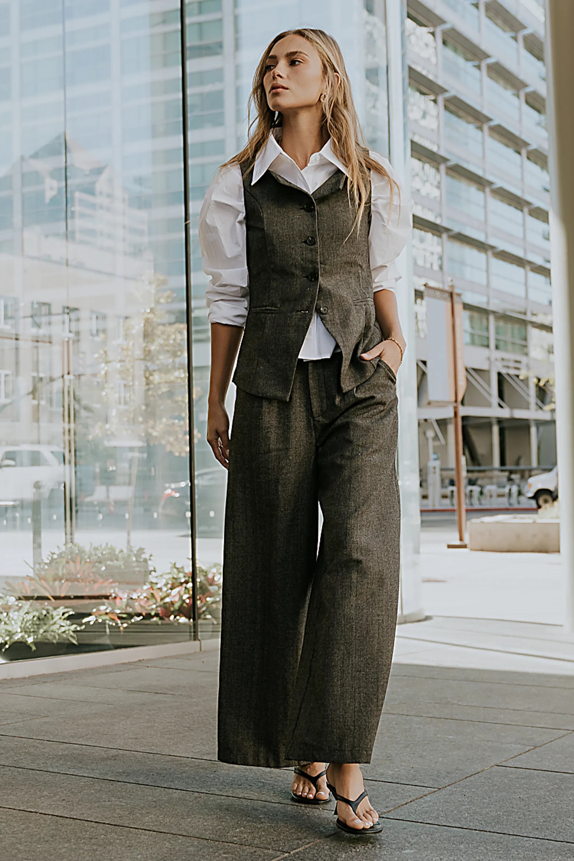 Arden Herringbone Vest