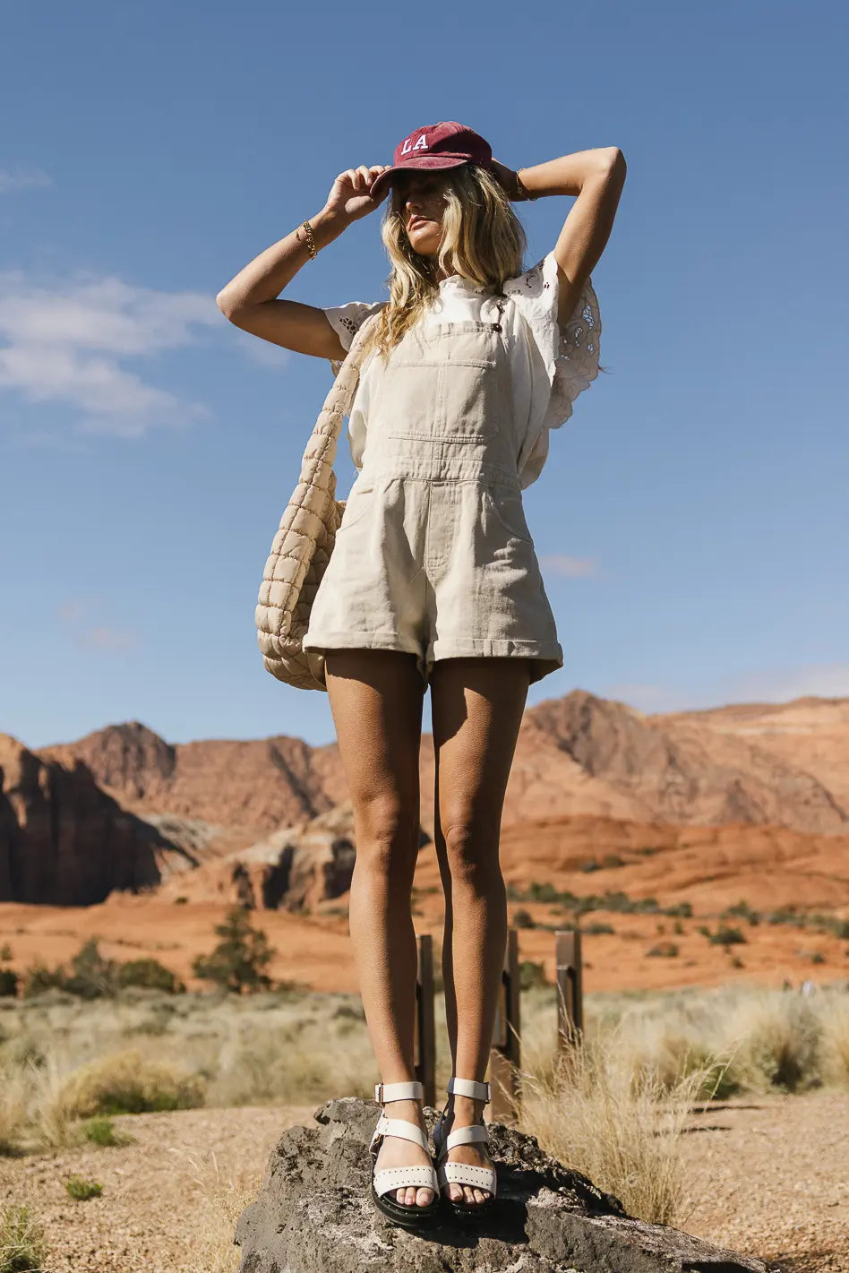 Fawn Shortalls in Ecru FINAL SALE