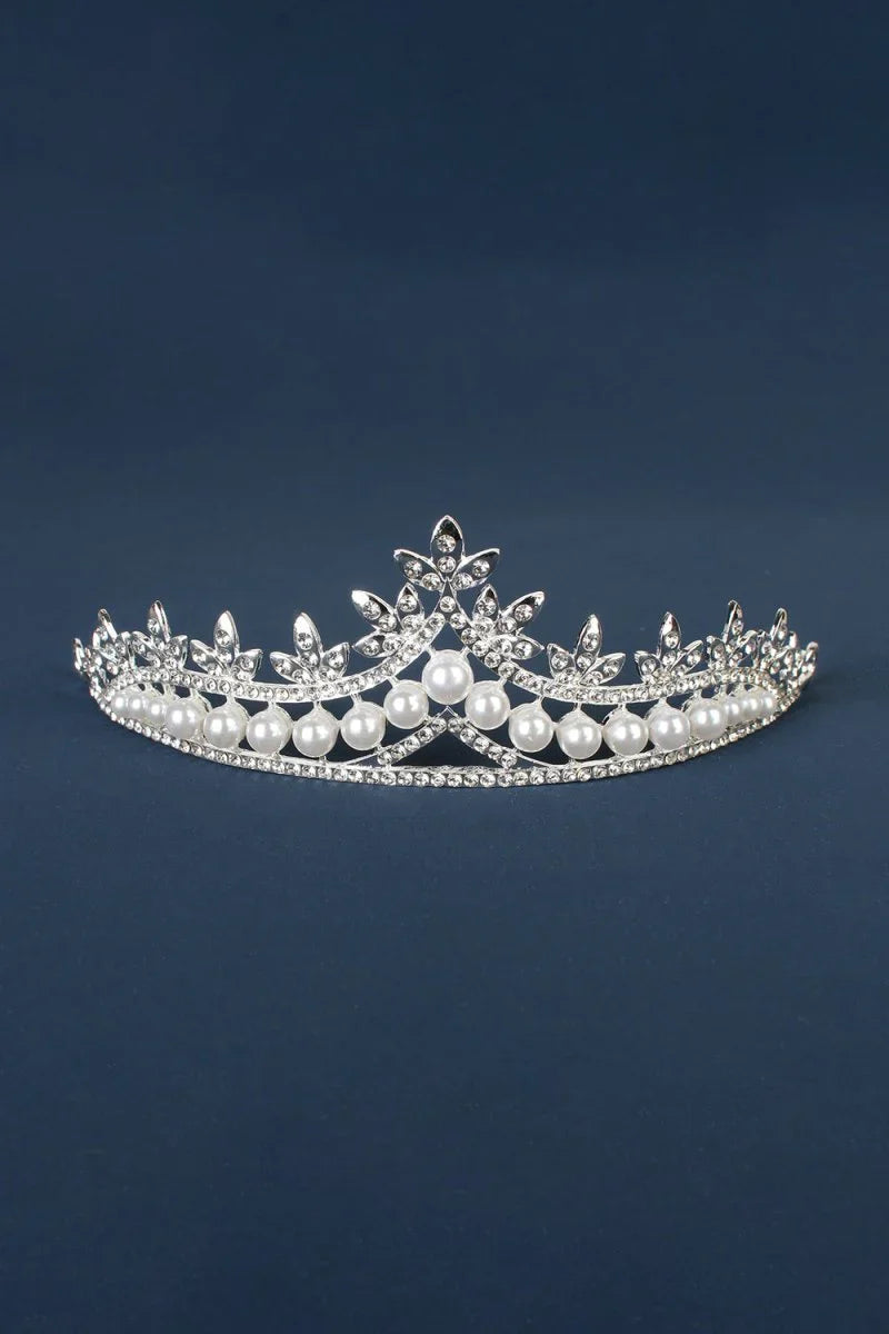 Rhinestone Pearl Wedding Tiara