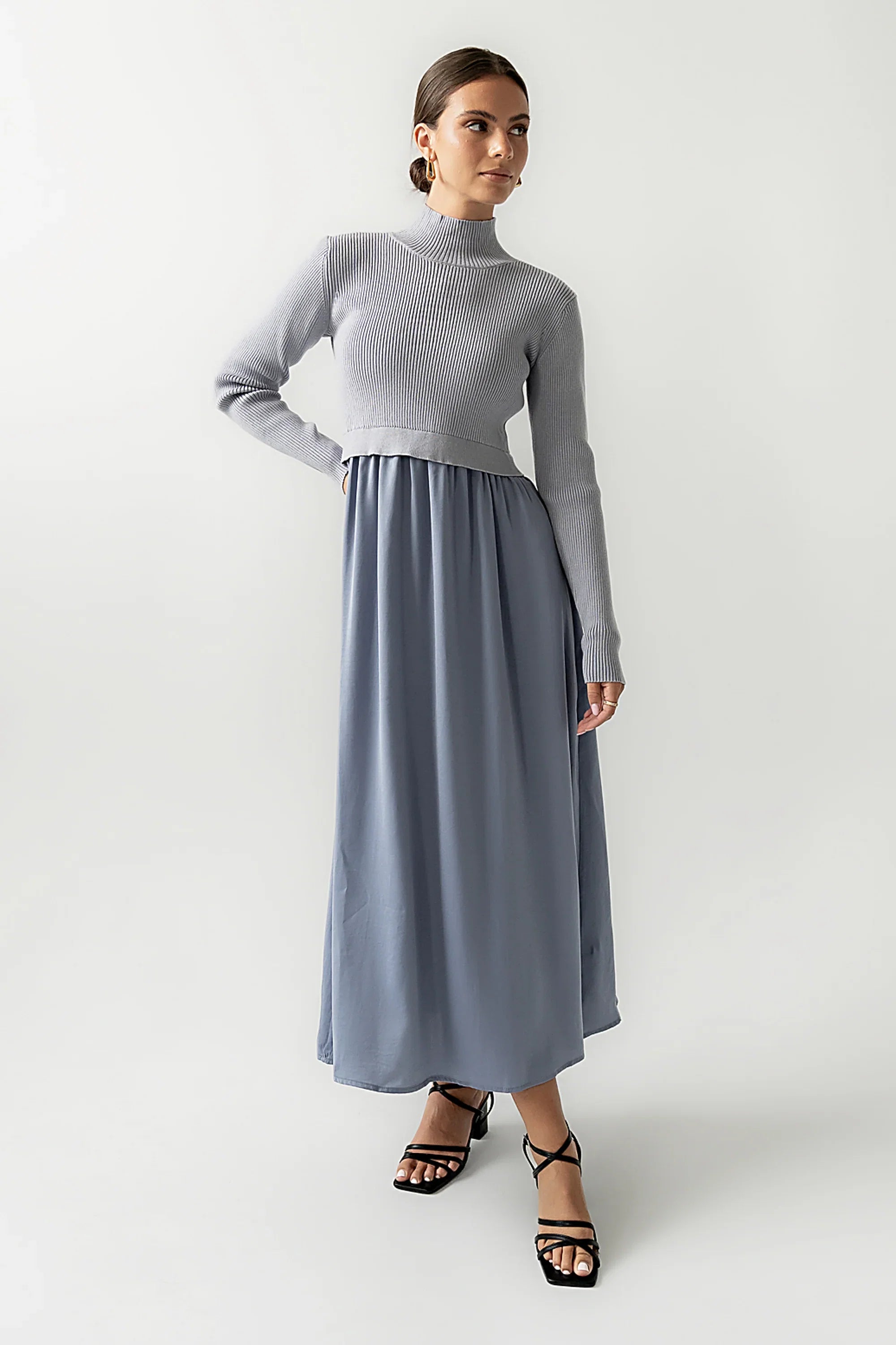 Zeda Midi Dress in Blue FINAL SALE