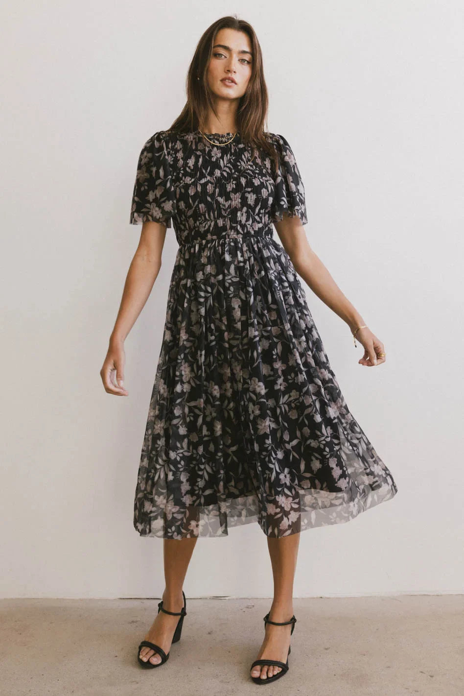 Sofia Midi Dress in Black FINAL SALE