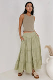 Layana Tiered Skirt in Sage