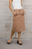 Jordan Denim Skirt in Tan FINAL SALE