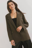 Crystal Blazer in Olive FINAL SALE