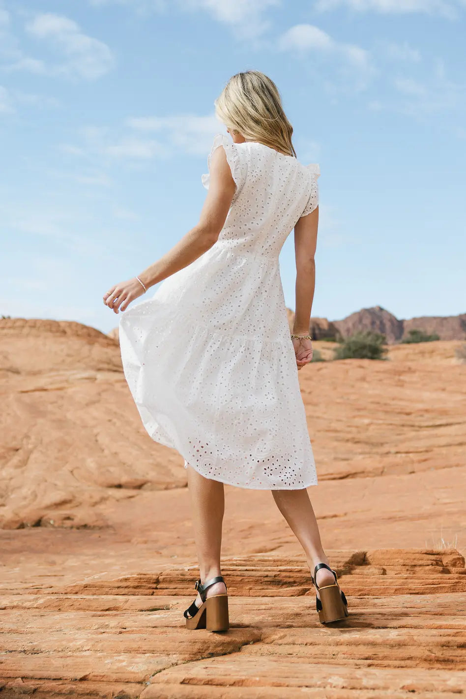Seraphina Eyelet Midi Dress FINAL SALE